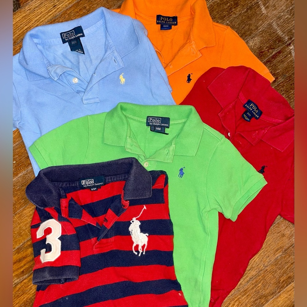 Lot of 5 toddler boys Polo by Ralph Lauren short sleeve polos
